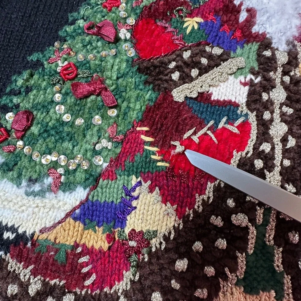 Vtg 90s Heirloom Collectibles Roll Neck Santa‎ Sweater Sz M Ugly Christmas Party - Picture 8 of 12